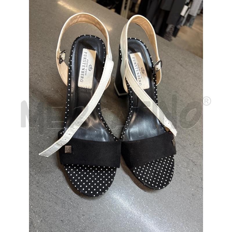SCARPE TACCHI FURSTENBERG NERO BIANCO | Mercatino dell'Usato Acerra 1