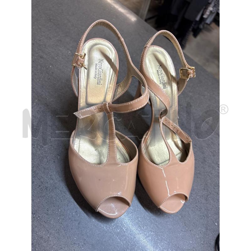 SCARPE TACCHI NERO GIARDINI ROSA SCURO | Mercatino dell'Usato Acerra 1