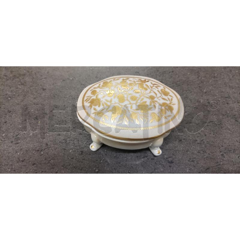 SCATOLINA ESAGONALE BEIGE DEC.DORATO | Mercatino dell'Usato Acerra 1
