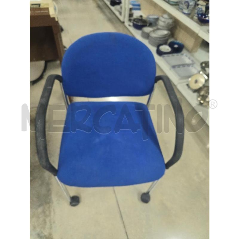 SEDIA DA UFFICIO BLU RUOTE | Mercatino dell'Usato Acerra 1