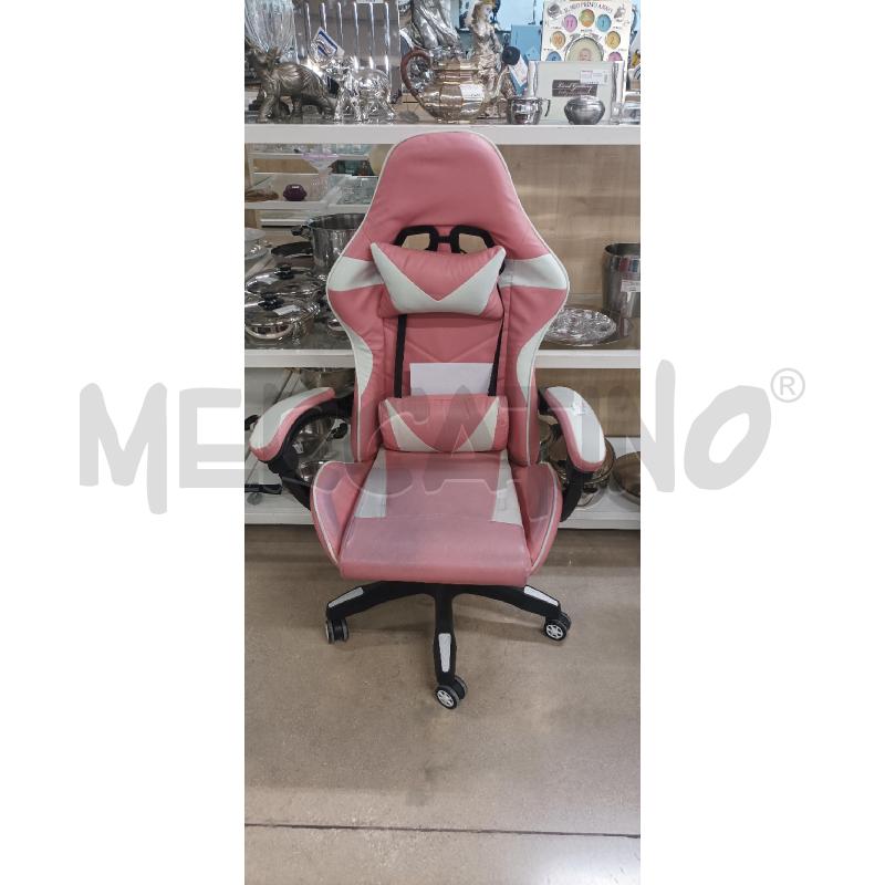 SEDIA ROSA BIANCA DA GAMING  | Mercatino dell'Usato Acerra 1