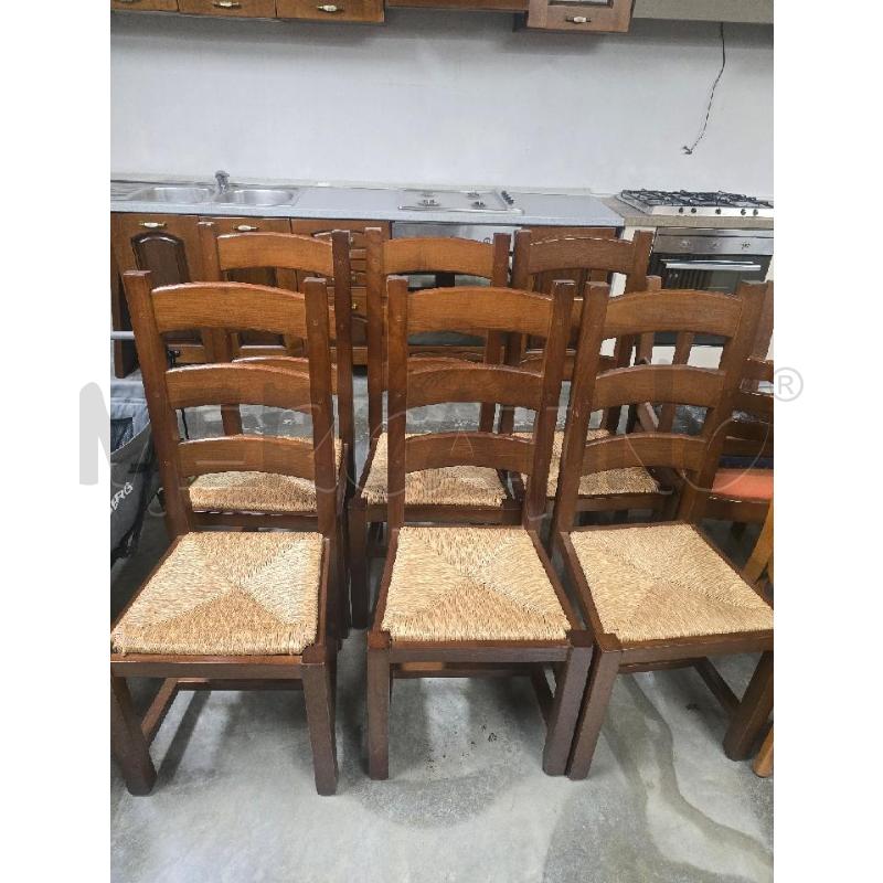 SEDIE PZ. 6 LEGNO MARRONE | Mercatino dell'Usato Acerra 1