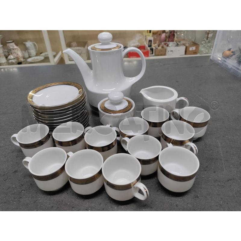 SERVIZIO CAFFE' 12TAZZ.+ 12PIATT.+LATT.+ZUCCH.+CAFFETT. BIANCO STRISCIA DORATA  | Mercatino dell'Usato Acerra 2