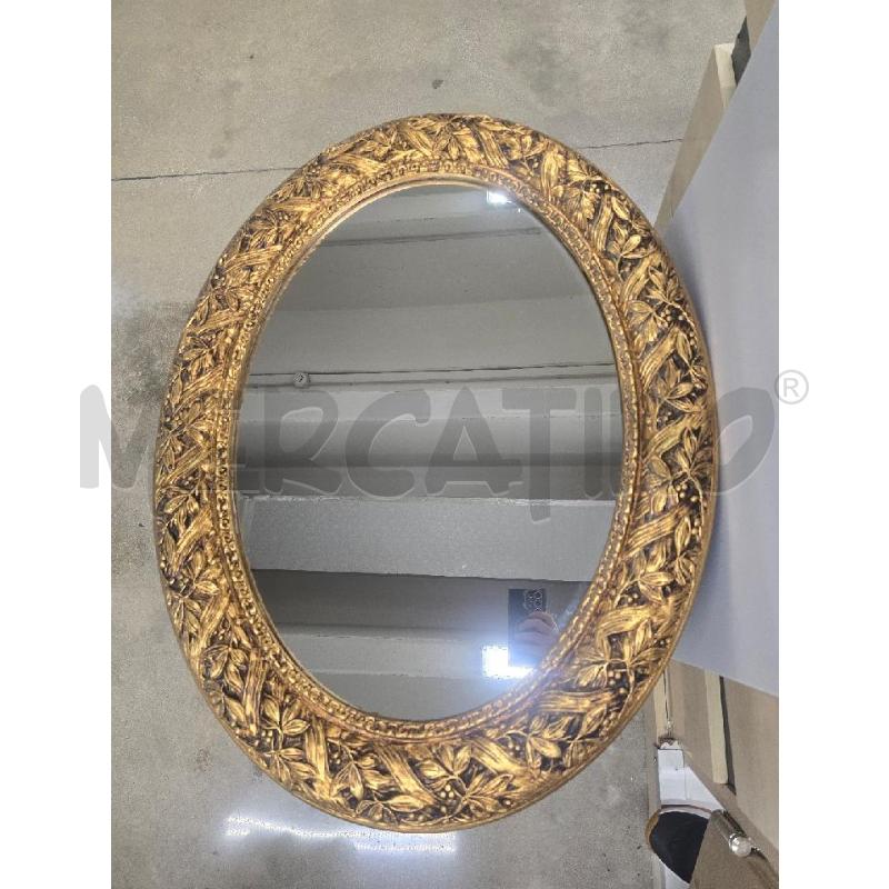 SPECCHIO OVALE CORNICE DORATA DECORI | Mercatino dell'Usato Acerra 1