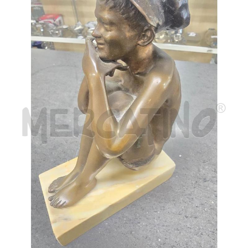 STATUA BAMBINO DORATO SEDUTO BASE  | Mercatino dell'Usato Acerra 3