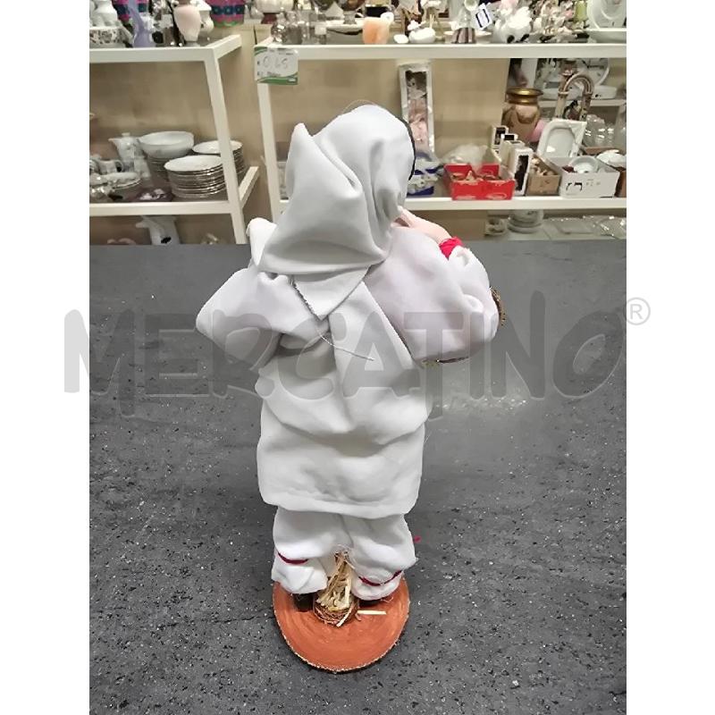 STATUETTA PULCINELLA VESTITO BIANCO TAMBURELLO | Mercatino dell'Usato Acerra 2