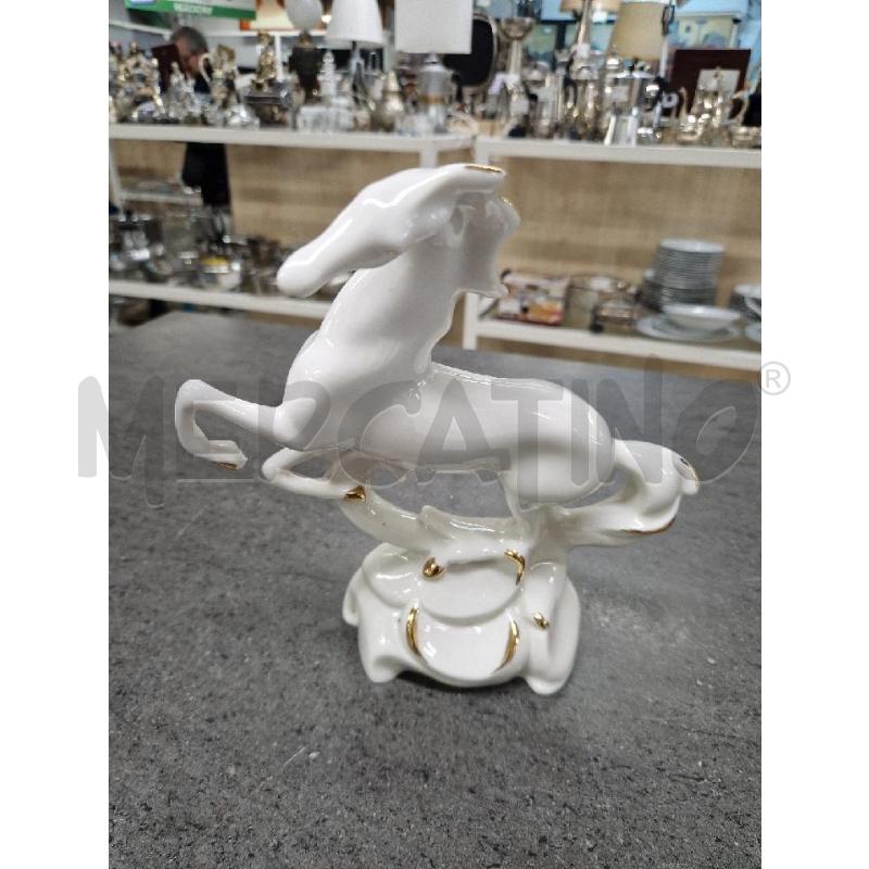 STATUINA CAVALLO BIANCO DORATO | Mercatino dell'Usato Acerra 1