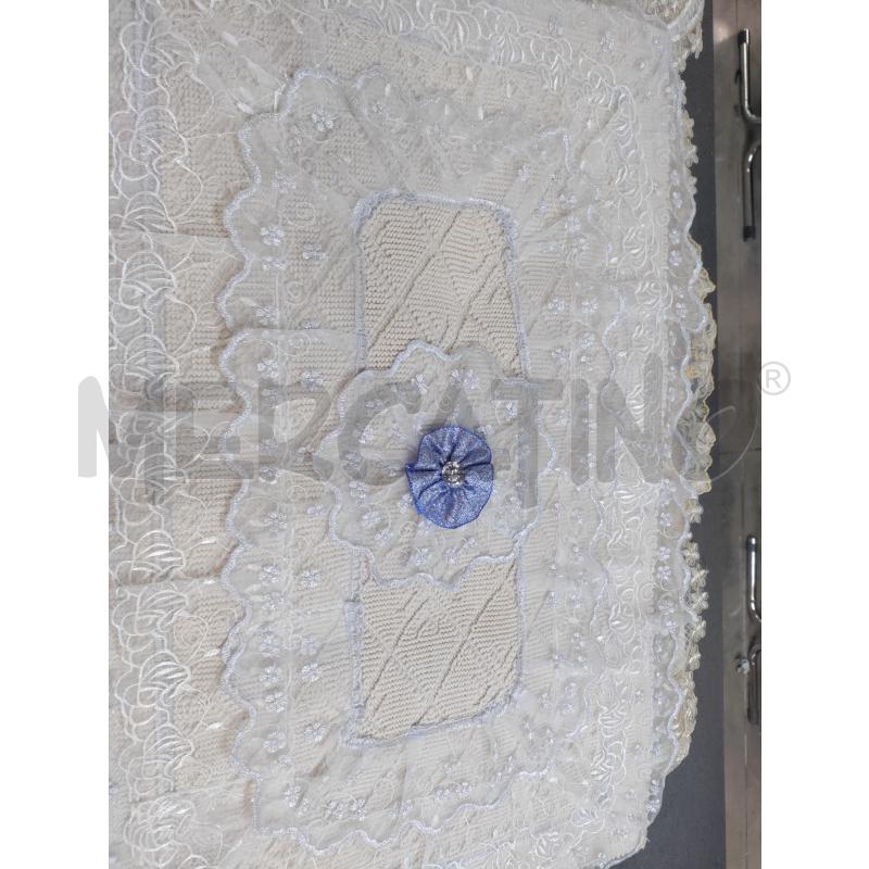 TAPPETO BEIGE GRIGIO FIORE BLU | Mercatino dell'Usato Acerra 1