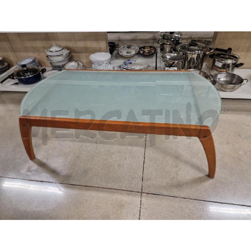 TAVOLINO BASSO LEGNO VETRO  | Mercatino dell'Usato Acerra 1