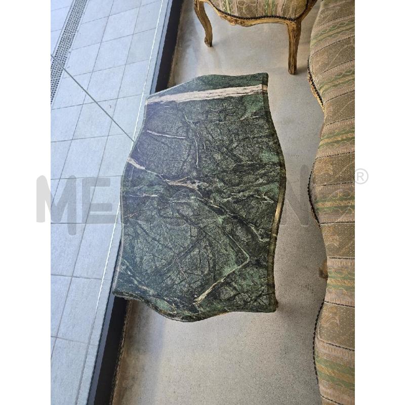 TAVOLINO DORATO CON SUPERFICE VERDE | Mercatino dell'Usato Acerra 1