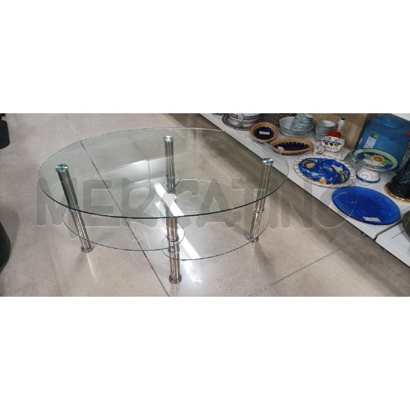 TAVOLINO OVALE VETRO SILVER  | Mercatino dell'Usato Acerra 1