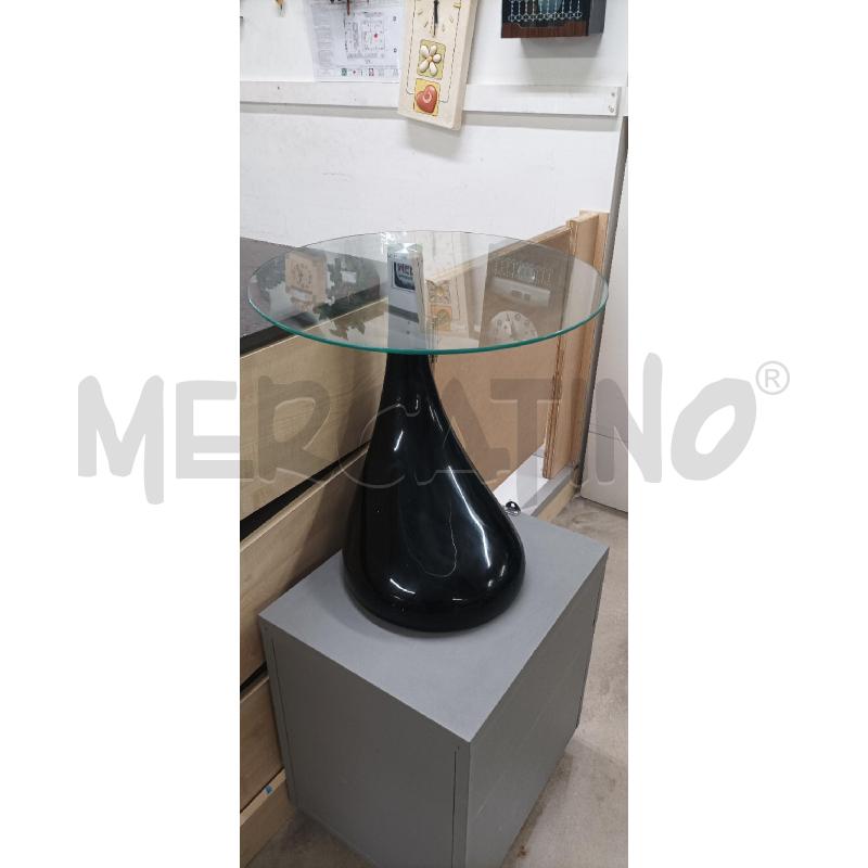TAVOLINO PIANO VETRO FORMA GOCCIA NERO | Mercatino dell'Usato Acerra 1