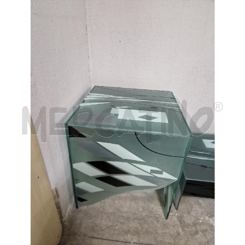 TAVOLINO VETRO BIANCO NERO  | Mercatino dell'Usato Acerra 1