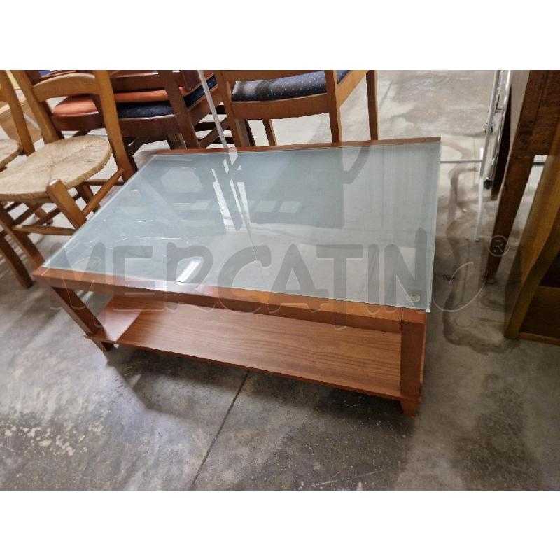 TAVOLO RETTANGOLARE LEGNO VETRO  | Mercatino dell'Usato Acerra 1