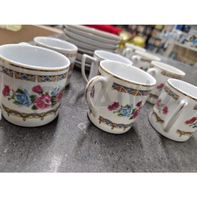 TAZZE PZ.8 BIANCO FIORI ROSA | Mercatino dell'Usato Acerra 1