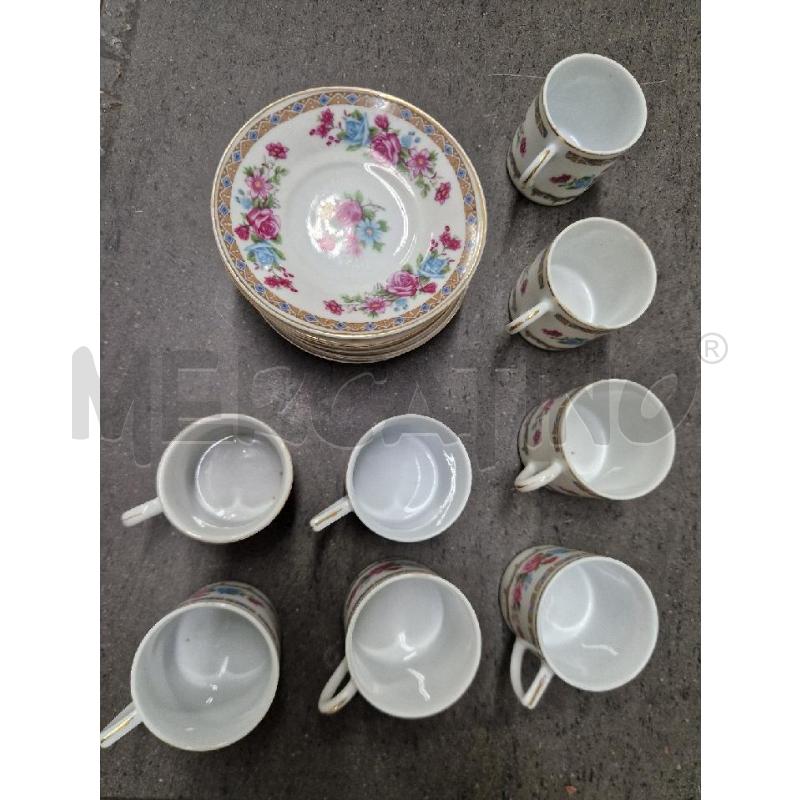 TAZZE PZ.8 BIANCO FIORI ROSA | Mercatino dell'Usato Acerra 2