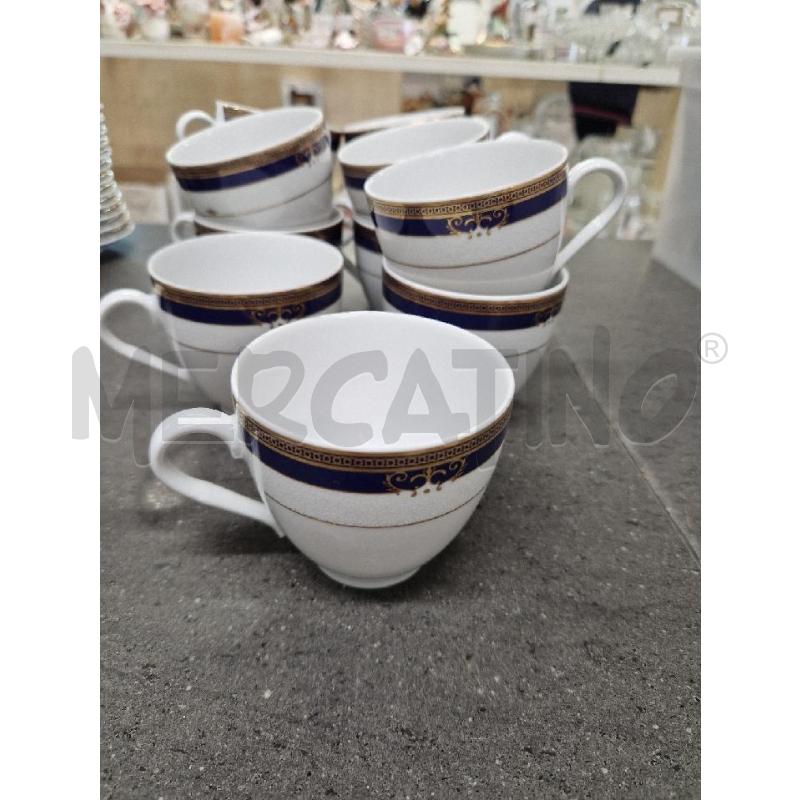 TAZZE PZ. 12+TEIERA+ZUCCH+LATT BIANCO DORATO BLU | Mercatino dell'Usato Acerra 3