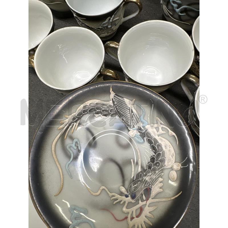 TAZZE PZ. 6+CAFF+LATT+ZUCCH BIANCO NERO DECORO | Mercatino dell'Usato Acerra 4