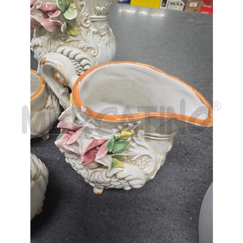 TAZZE PZ. 6+CAFF+LAT+ZUCCH BIANCHE ARANCIONE FIORI | Mercatino dell'Usato Acerra 3