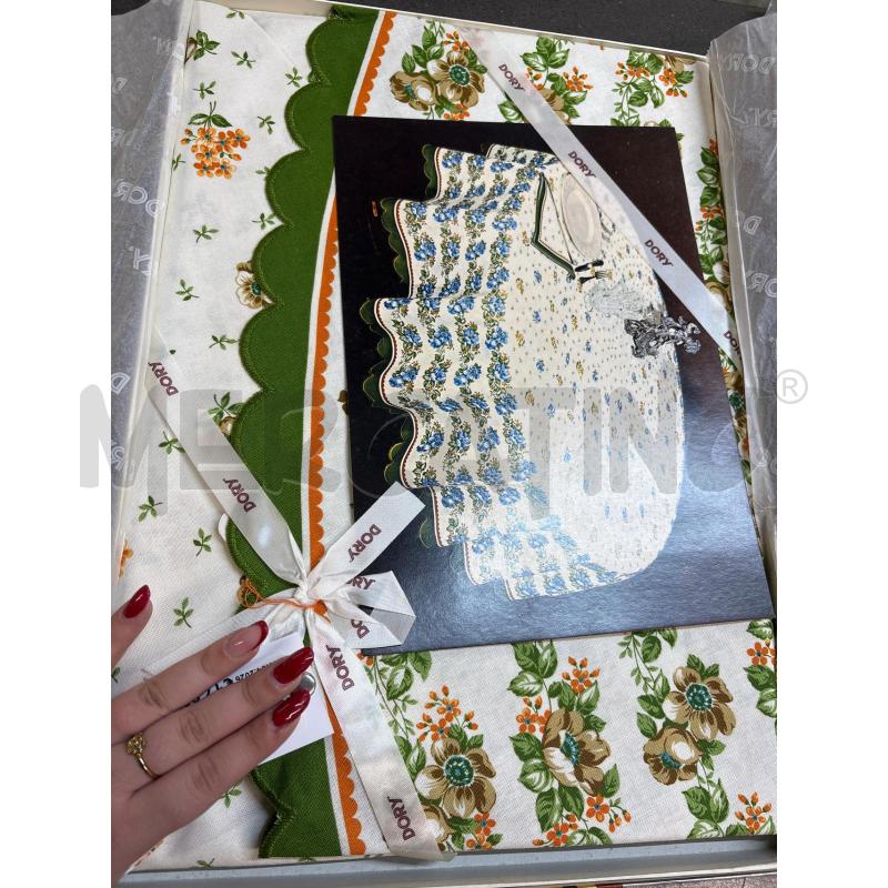 TOVAGLIA TONDA VERDE BEIGE FIORI DIAMETRO180 | Mercatino dell'Usato Acerra 1