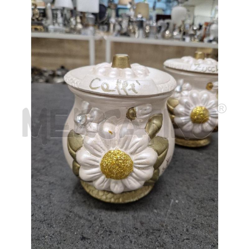 TRIV BARATTOLI BIANCO DORATO FIORI | Mercatino dell'Usato Acerra 2