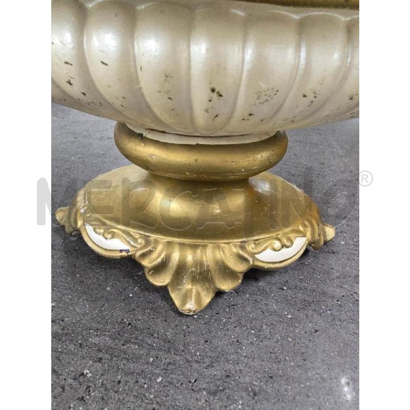 VASO ALTO BEIGE DORATO FIORI | Mercatino dell'Usato Acerra 3