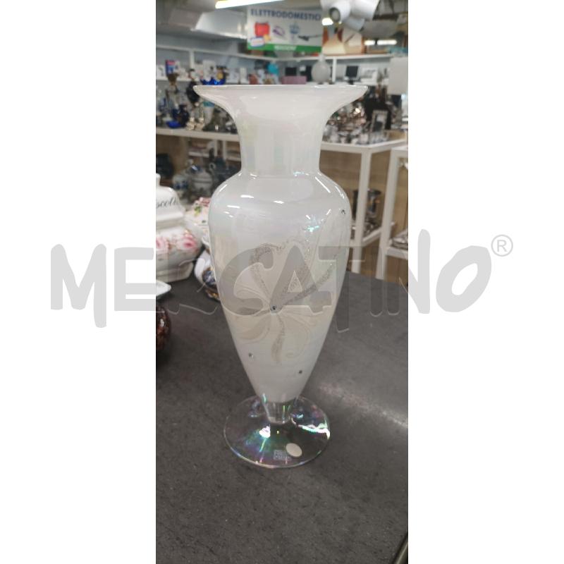 VASO ALTO BIANCO DEC. FIORE | Mercatino dell'Usato Acerra 1