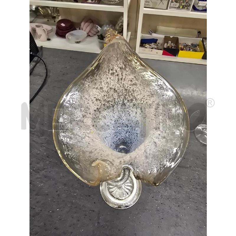 VASO BASE SILVER SPIRALE VETRO BLU | Mercatino dell'Usato Acerra 3