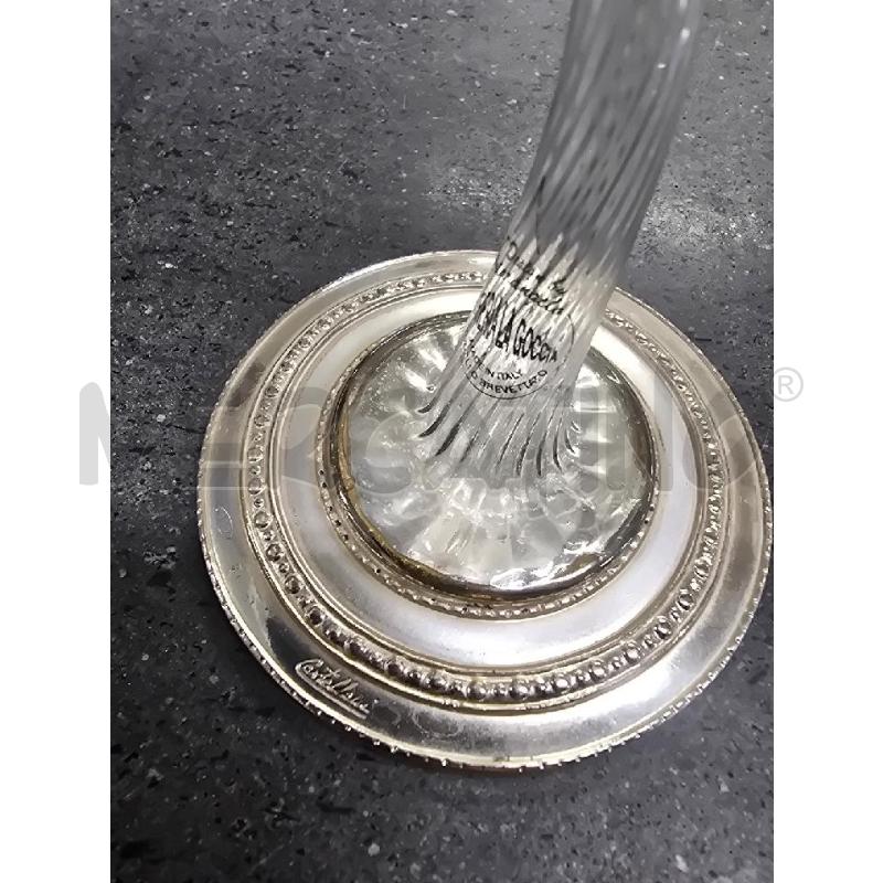 VASO BASE SILVER SPIRALE VETRO BLU MEDIA GRANDEZZA | Mercatino dell'Usato Acerra 3
