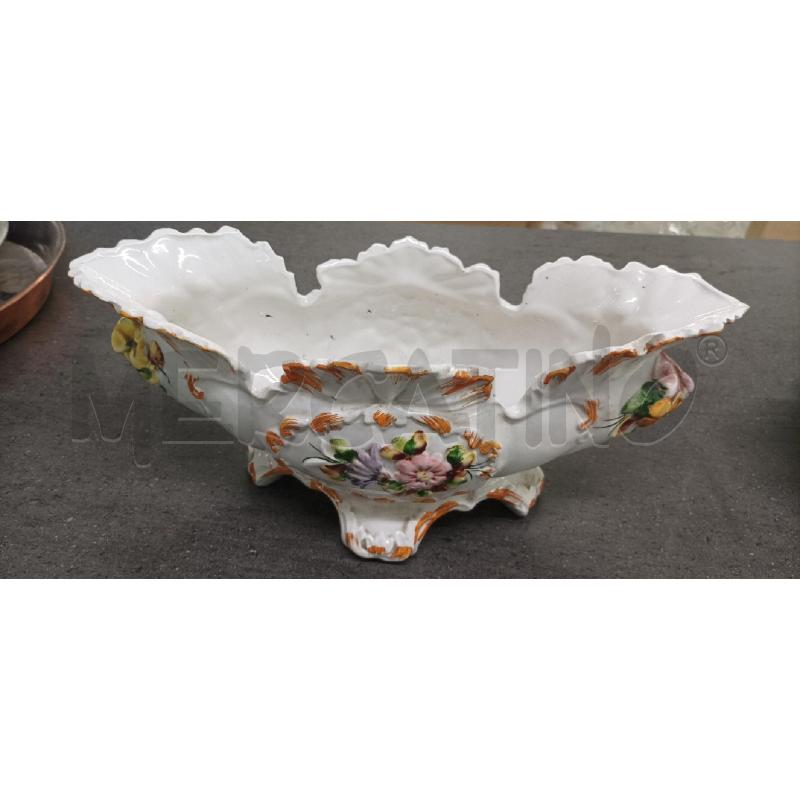 VASO BASSO BIANCO FIORI ARANCIONE  | Mercatino dell'Usato Acerra 1