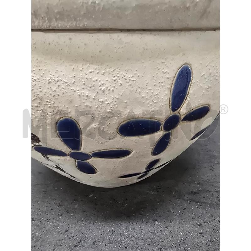 VASO BIABNCO GRANDE DECORO BLU | Mercatino dell'Usato Acerra 2