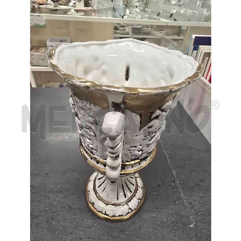 VASO BIANCO CON PUTI STRISCE DORATE | Mercatino dell'Usato Acerra 2