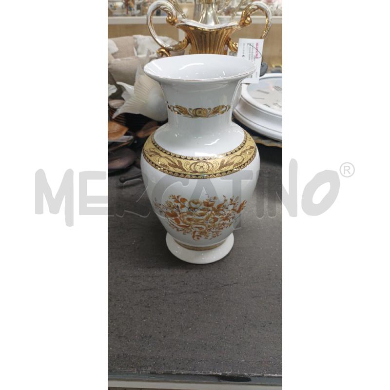 VASO BIANCO DE. FIORE ROSA DORATA | Mercatino dell'Usato Acerra 1