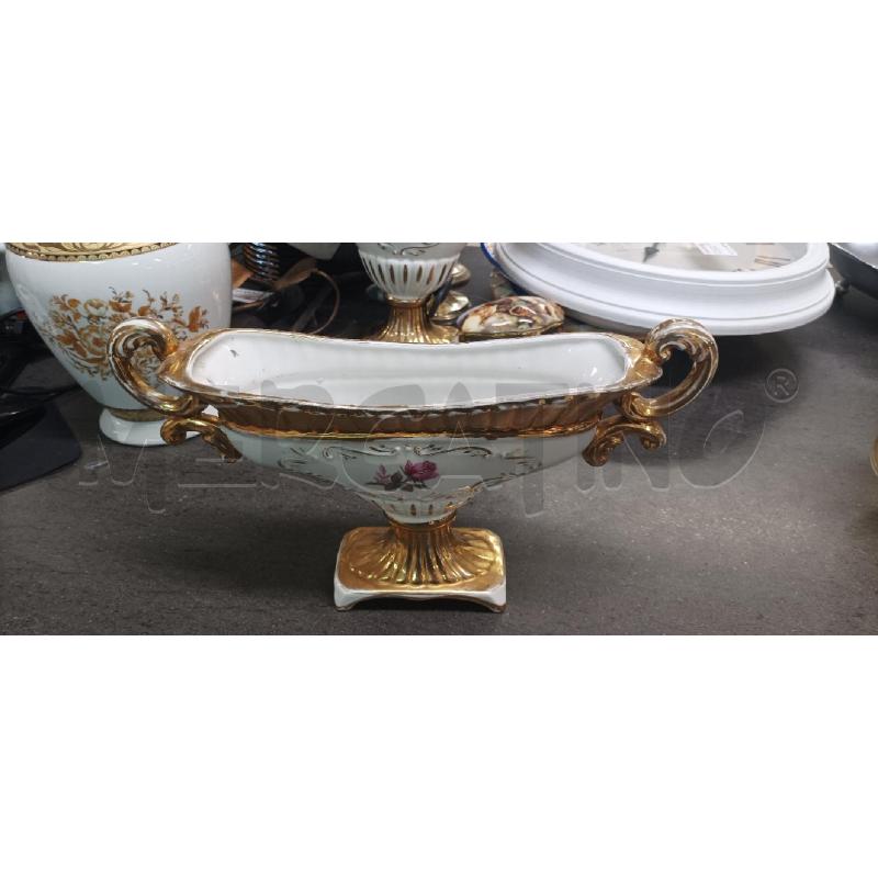 VASO BIANCO DEC. DORATO FIORI | Mercatino dell'Usato Acerra 1