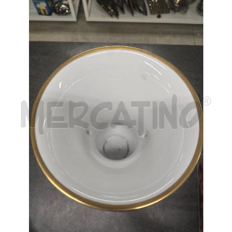 VASO BIANCO VIOLA FIORI 2 MANICI DORATI | Mercatino dell'Usato Acerra 2