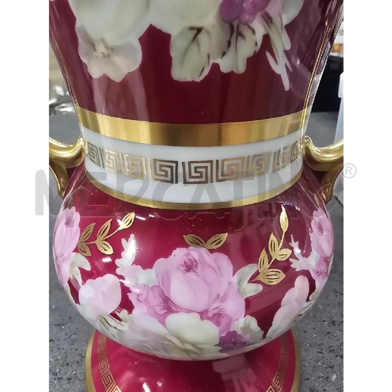 VASO BIANCO VIOLA FIORI 2 MANICI DORATI | Mercatino dell'Usato Acerra 4