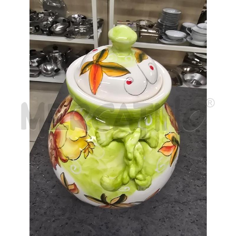 VASO BOMBATO BIANCO VERDE COPERCHIO | Mercatino dell'Usato Acerra 2
