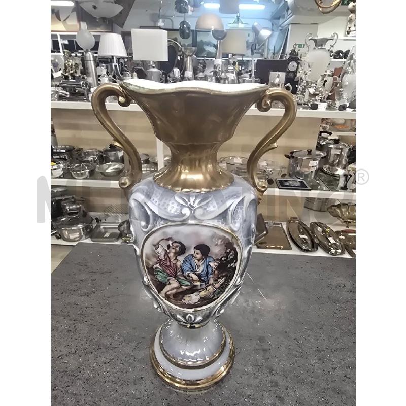 VASO CELESTE 2 MANICI DORATI FIGURA BAMBINI | Mercatino dell'Usato Acerra 1
