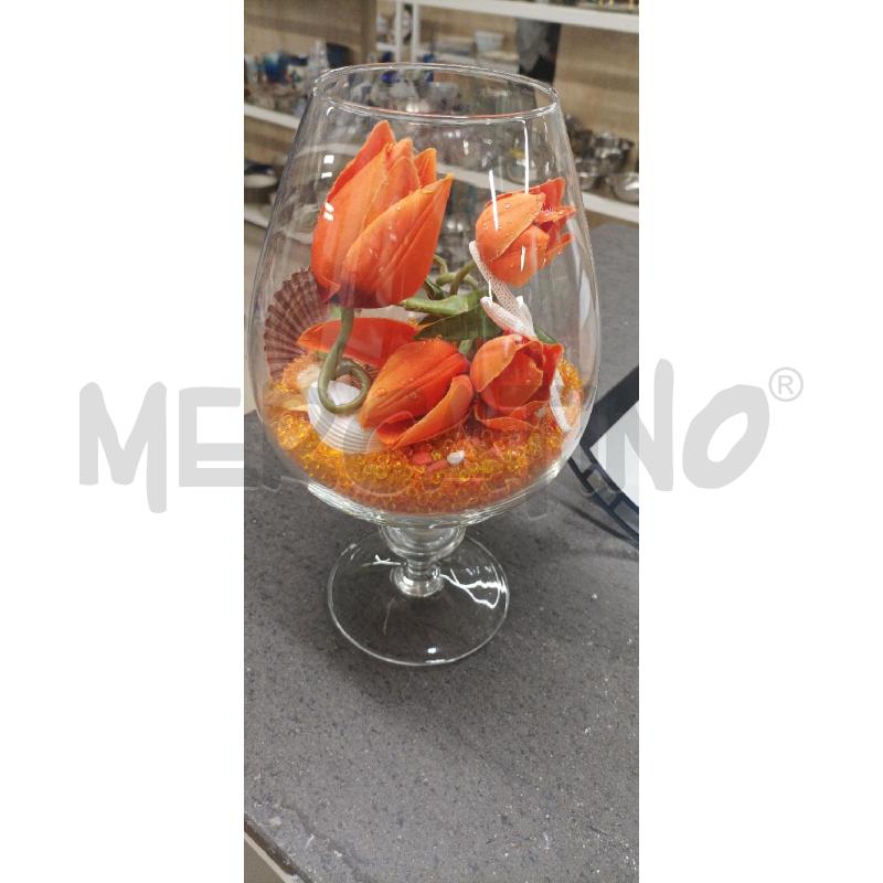 VASO FORMA BICCHIER FIORE ARANCIO | Mercatino dell'Usato Acerra 1