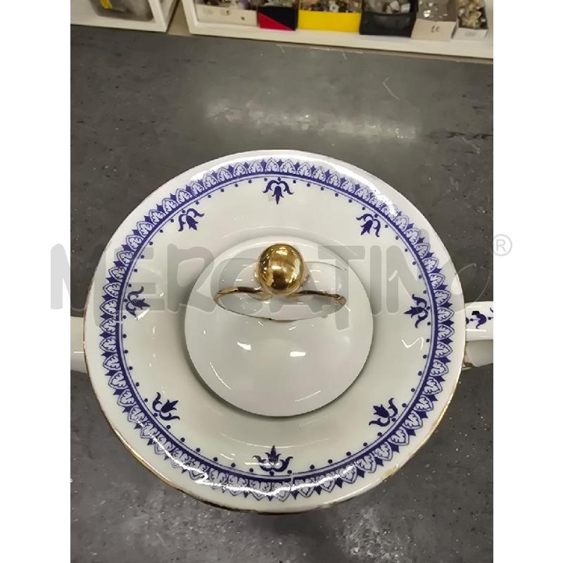 VASO FORMA TEIERA BIANCA DECORO BLU | Mercatino dell'Usato Acerra 3