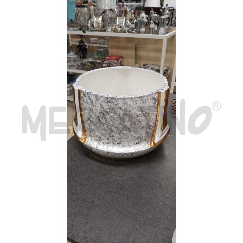 VASO GRANDE GRIGIO DORATO DECORI GRIGI | Mercatino dell'Usato Acerra 1