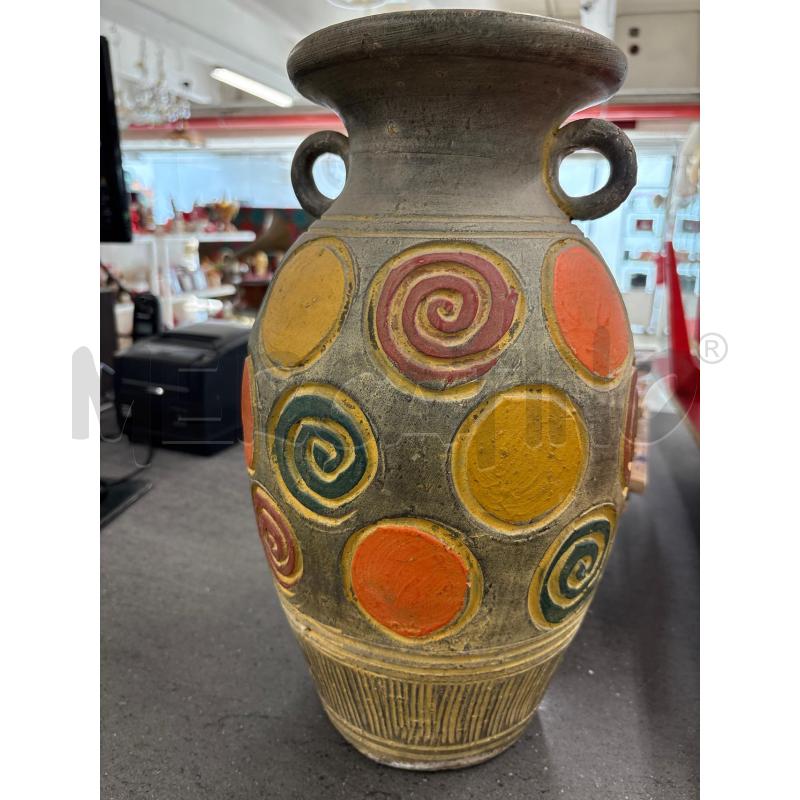 VASO GRIGIO CERCHI COLORATI | Mercatino dell'Usato Acerra 1