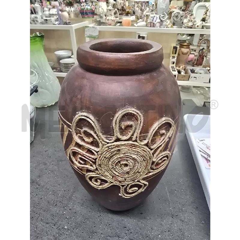 VASO LEGNO DEC. CORDA  | Mercatino dell'Usato Acerra 1