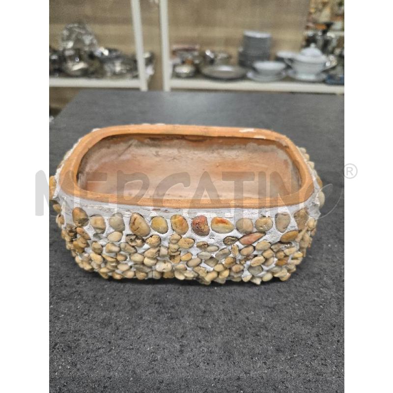 VASO MARRONE SASSOLINI RETTANGOLARE | Mercatino dell'Usato Acerra 1