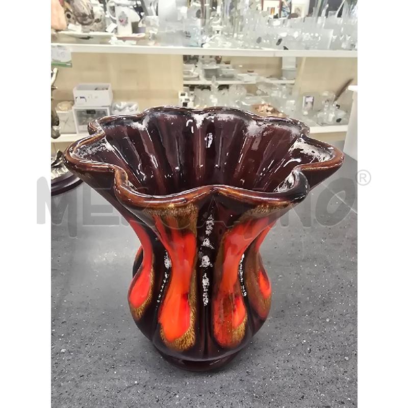 VASO MARRONE STRISCE ARANCIO | Mercatino dell'Usato Acerra 1