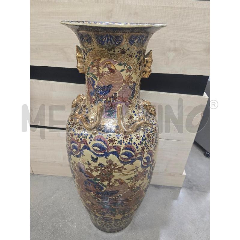 VASO ORIENTALE FIORI DEC. DORATO | Mercatino dell'Usato Acerra 1