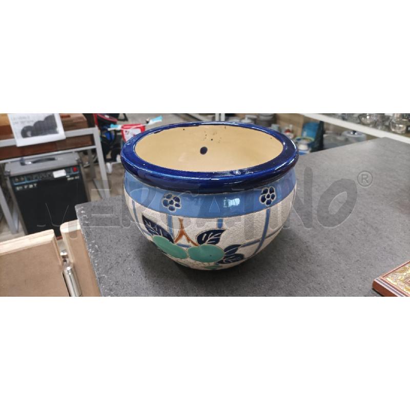 VASO STRISCIA BLU DEC. FRUTTA VERDE | Mercatino dell'Usato Acerra 1