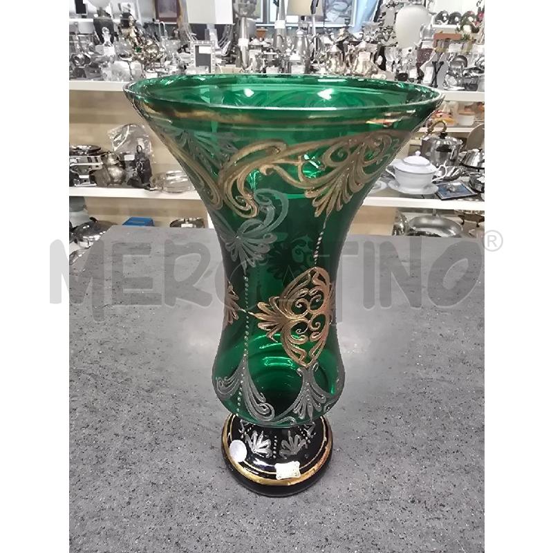VASO VERDE DECORI DOTATI FOGLIE | Mercatino dell'Usato Acerra 1