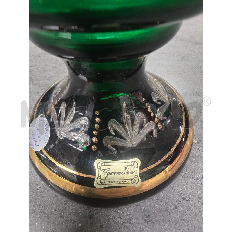 VASO VERDE DECORI DOTATI FOGLIE | Mercatino dell'Usato Acerra 2
