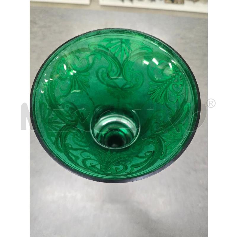 VASO VERDE DECORI DOTATI FOGLIE | Mercatino dell'Usato Acerra 3